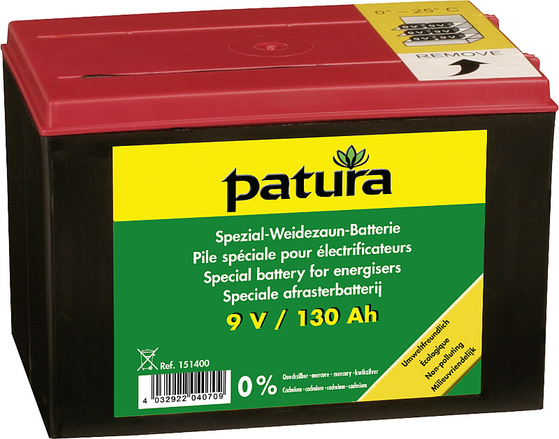 Patura Spezial-Weidezaun-Batterie 9 V / 130 Ah