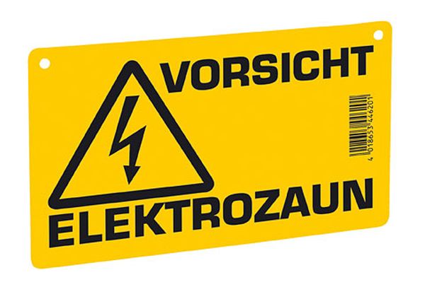 Warnschild "Vorsicht Elektrozaun"