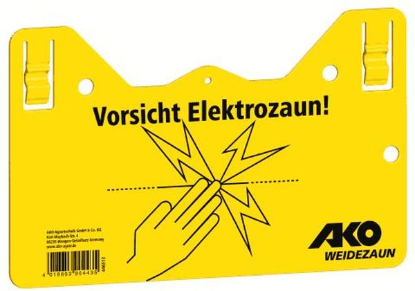 Warnschild "Vorsicht Elektrozaun" zum Einhängen